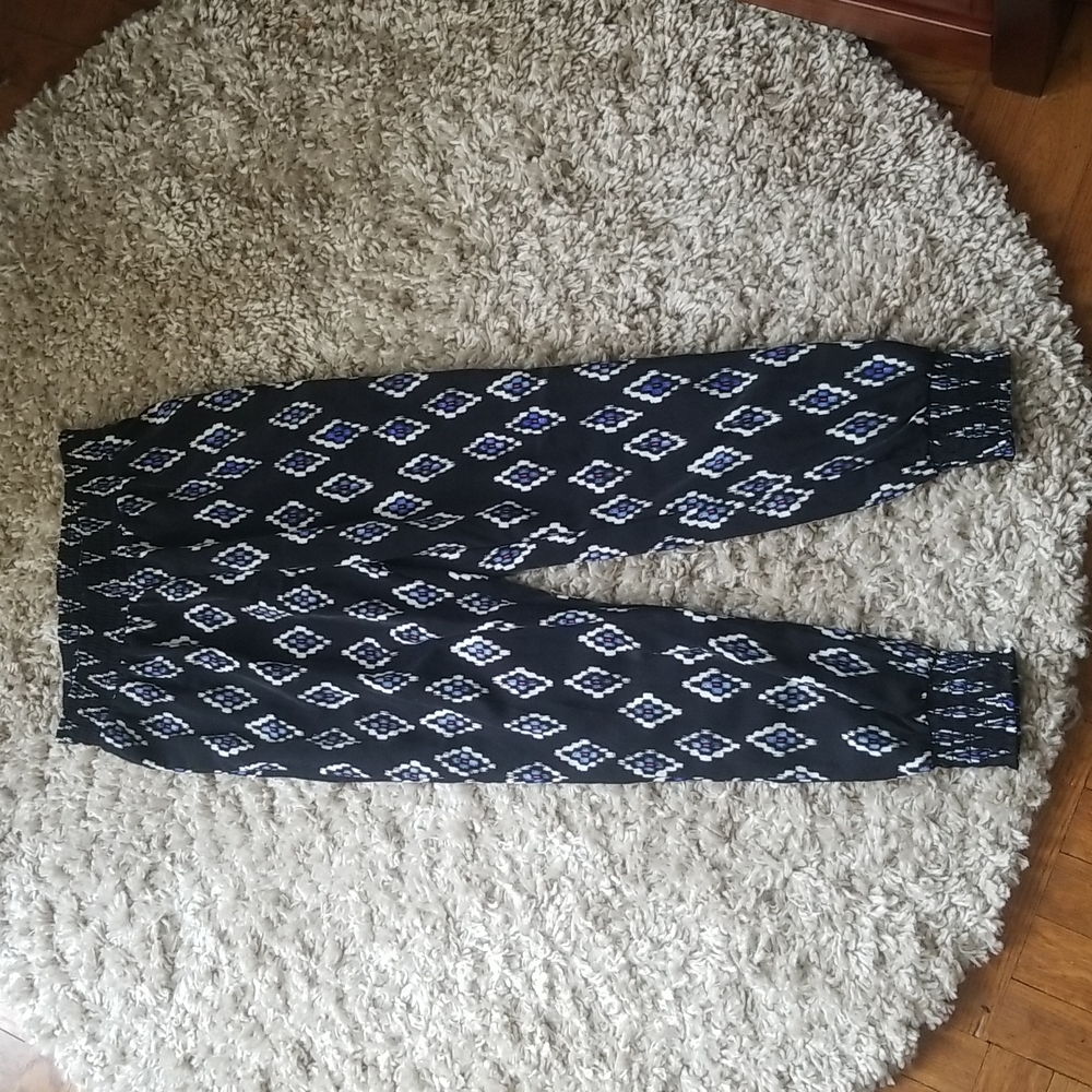 Socialite S Black and Blue Diamond Elastic Waist & Ankles